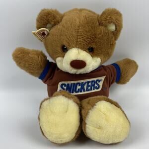 Vintage 1987 14” Mars Snickers Candy Bar Plush Teddy Bear Heartline with Tag